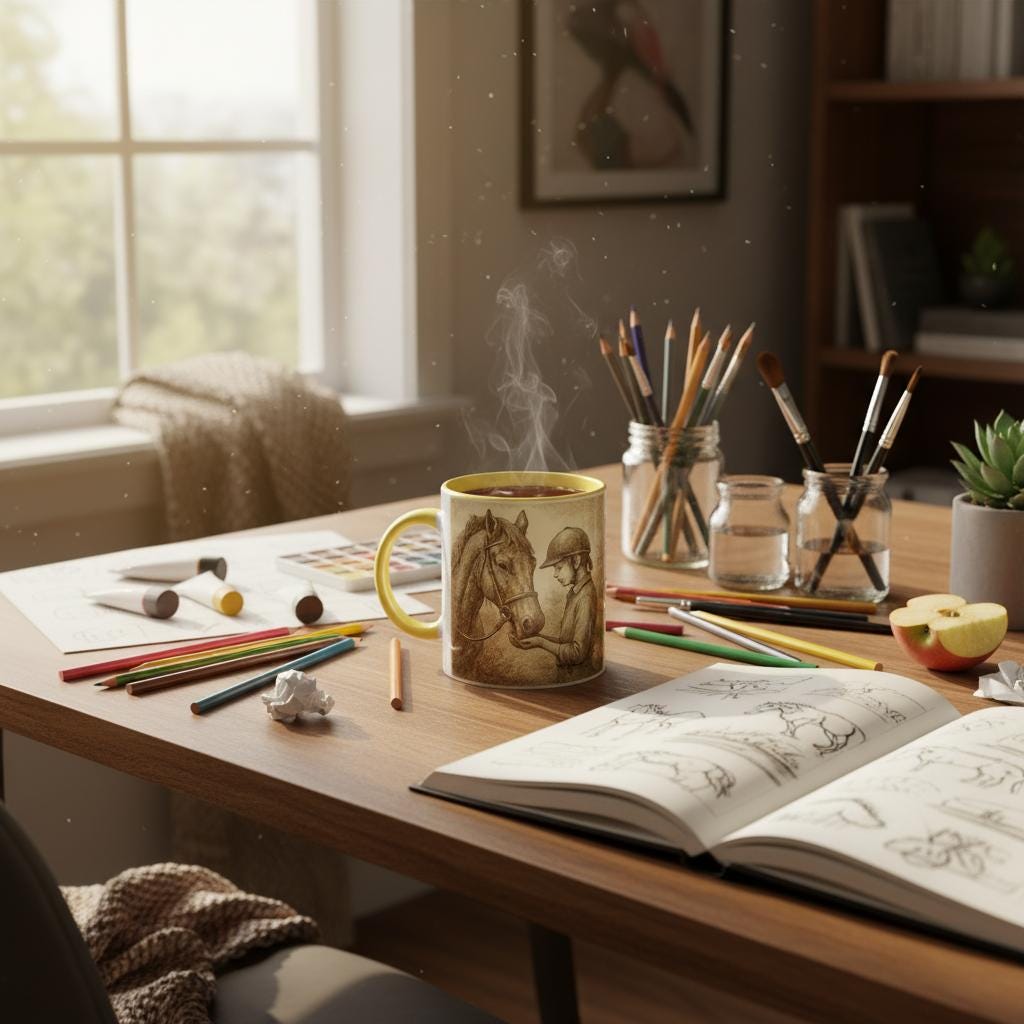 Trust Tenderness – Feine Tasse mit Reiterin & Pferd