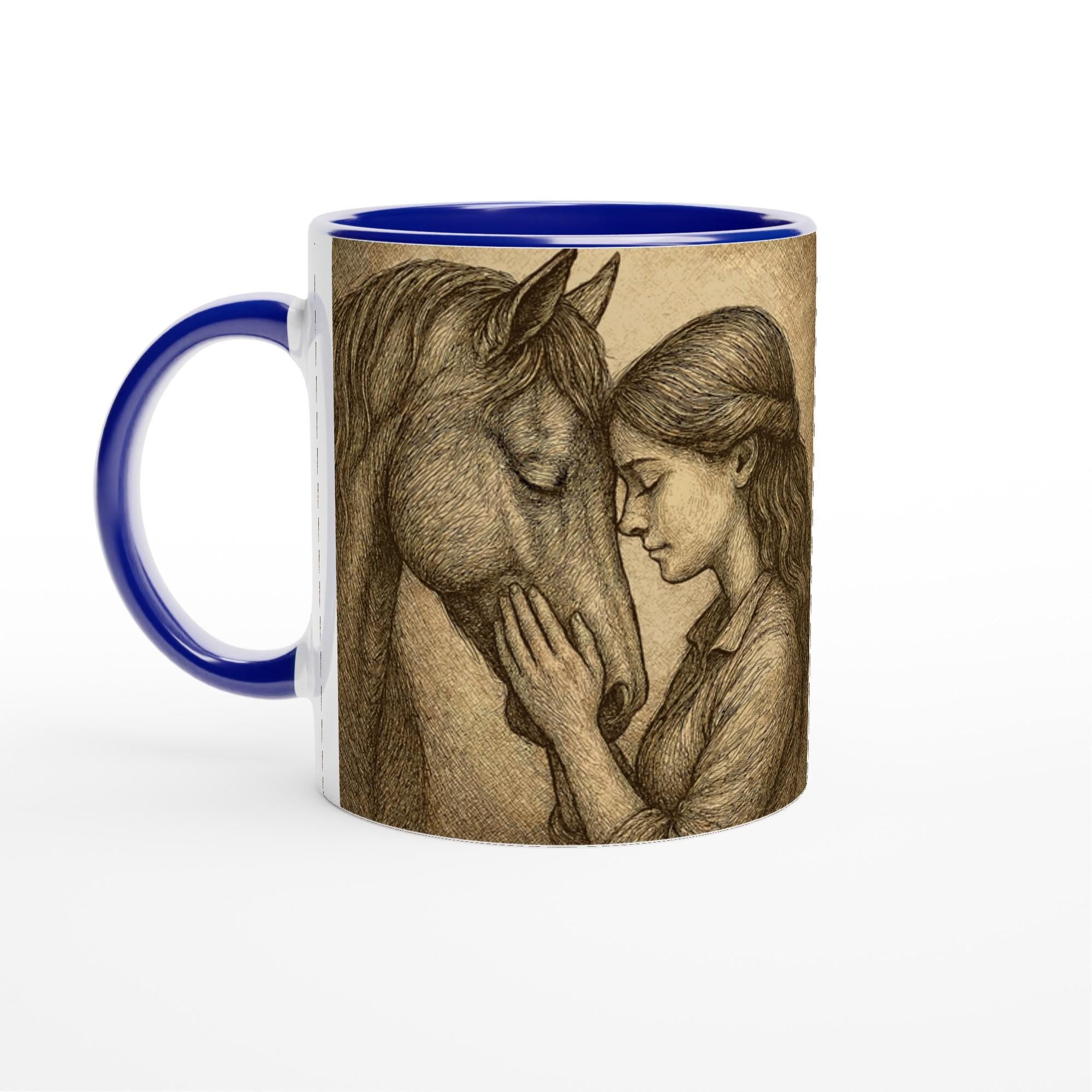 Pferdemädchen Herzenspferd | Emotionales Pferdemotiv | Geschenk für Reiterinnen & Stallfans | 11oz Keramiktasse