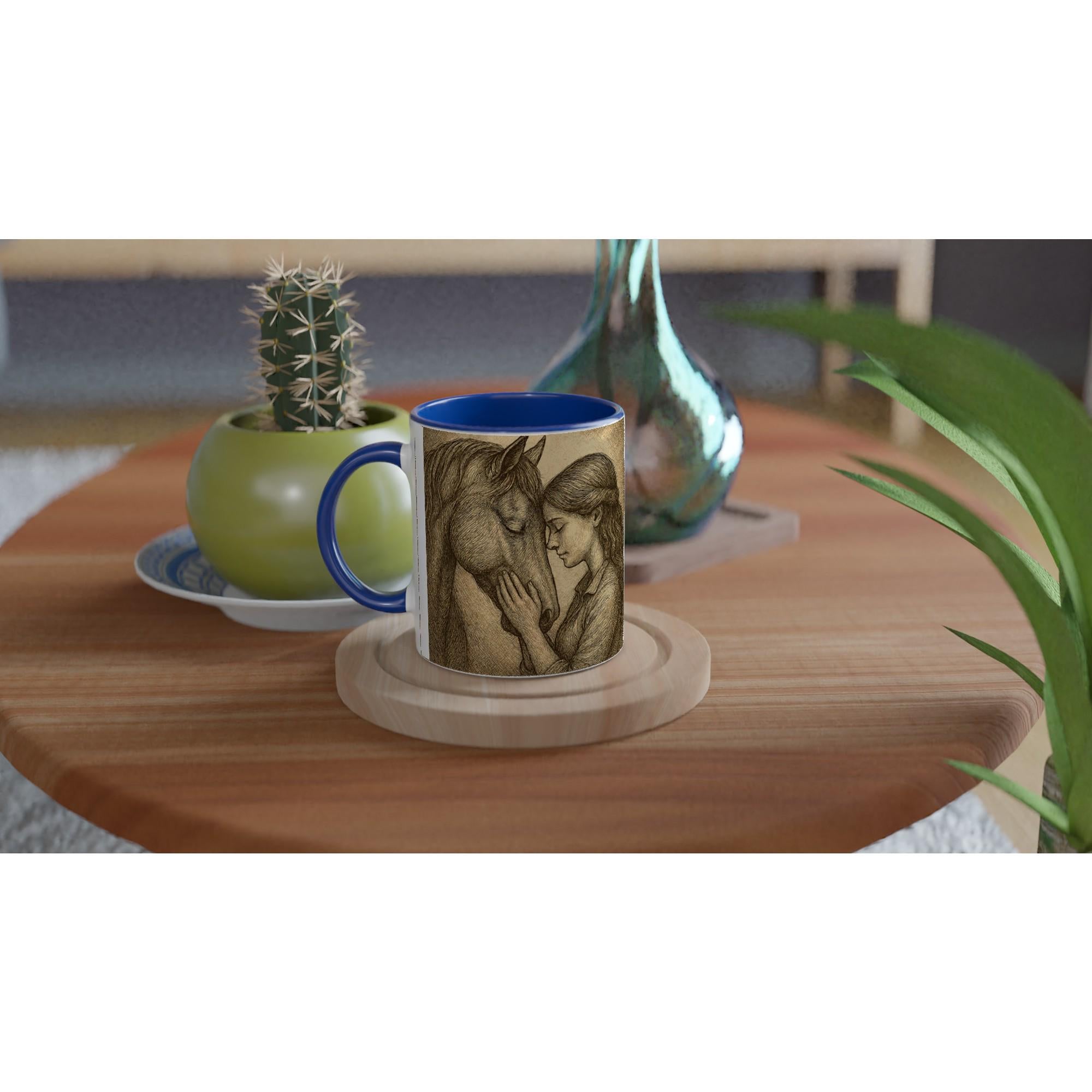 Pferdemädchen Herzenspferd | Emotionales Pferdemotiv | Geschenk für Reiterinnen & Stallfans | 11oz Keramiktasse