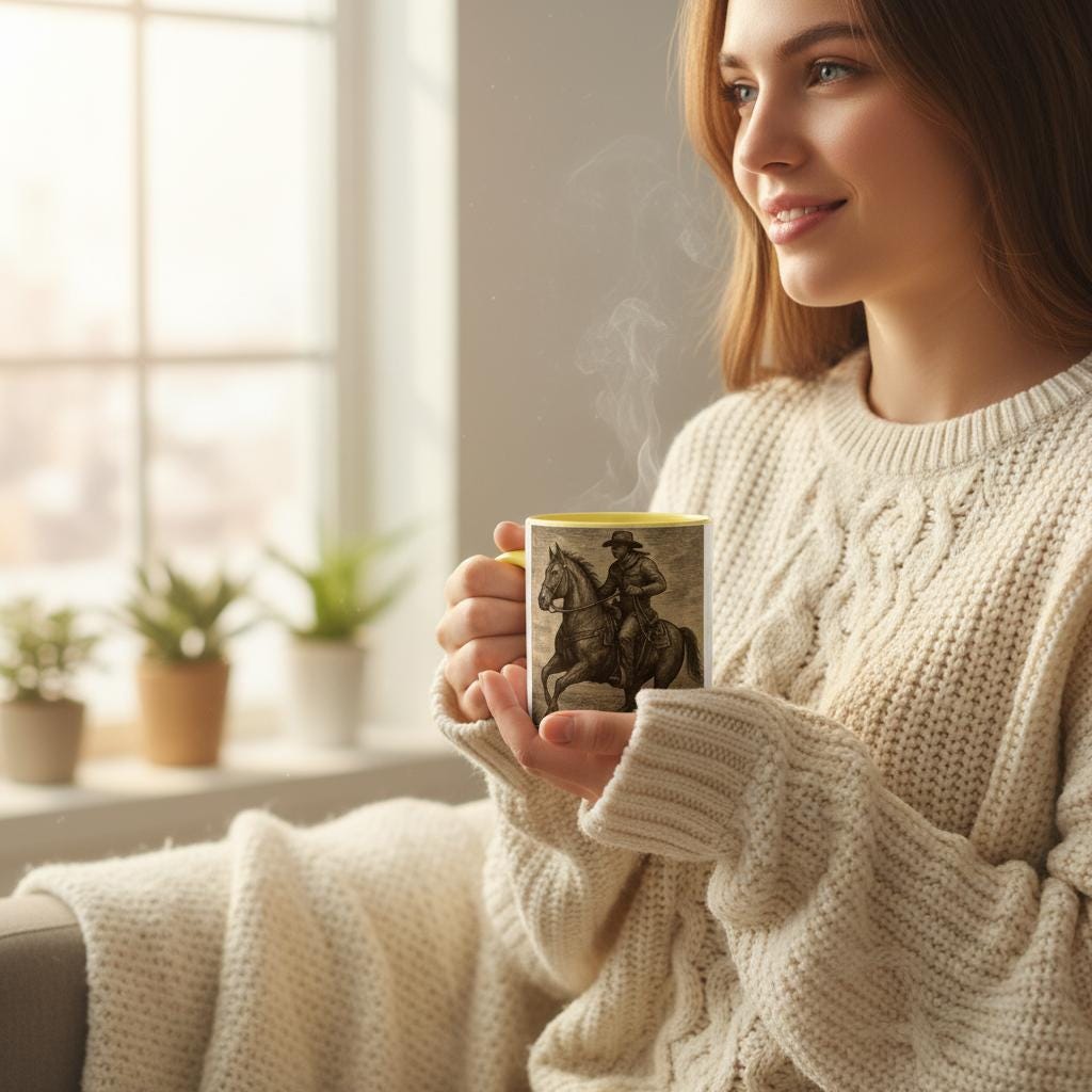 Western Reiter Tasse – Cowboy auf Pferd · · Geschenk für Westernreiter & Ranch Fans