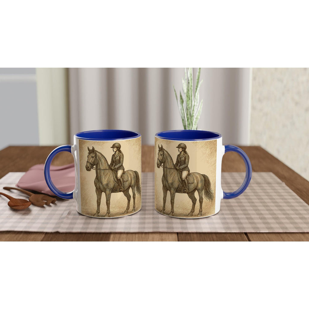 Elegante Reiterin – Klassische Pferdetasse für Reiter & Pferdeliebhaber – Vintage Equestrian Mug