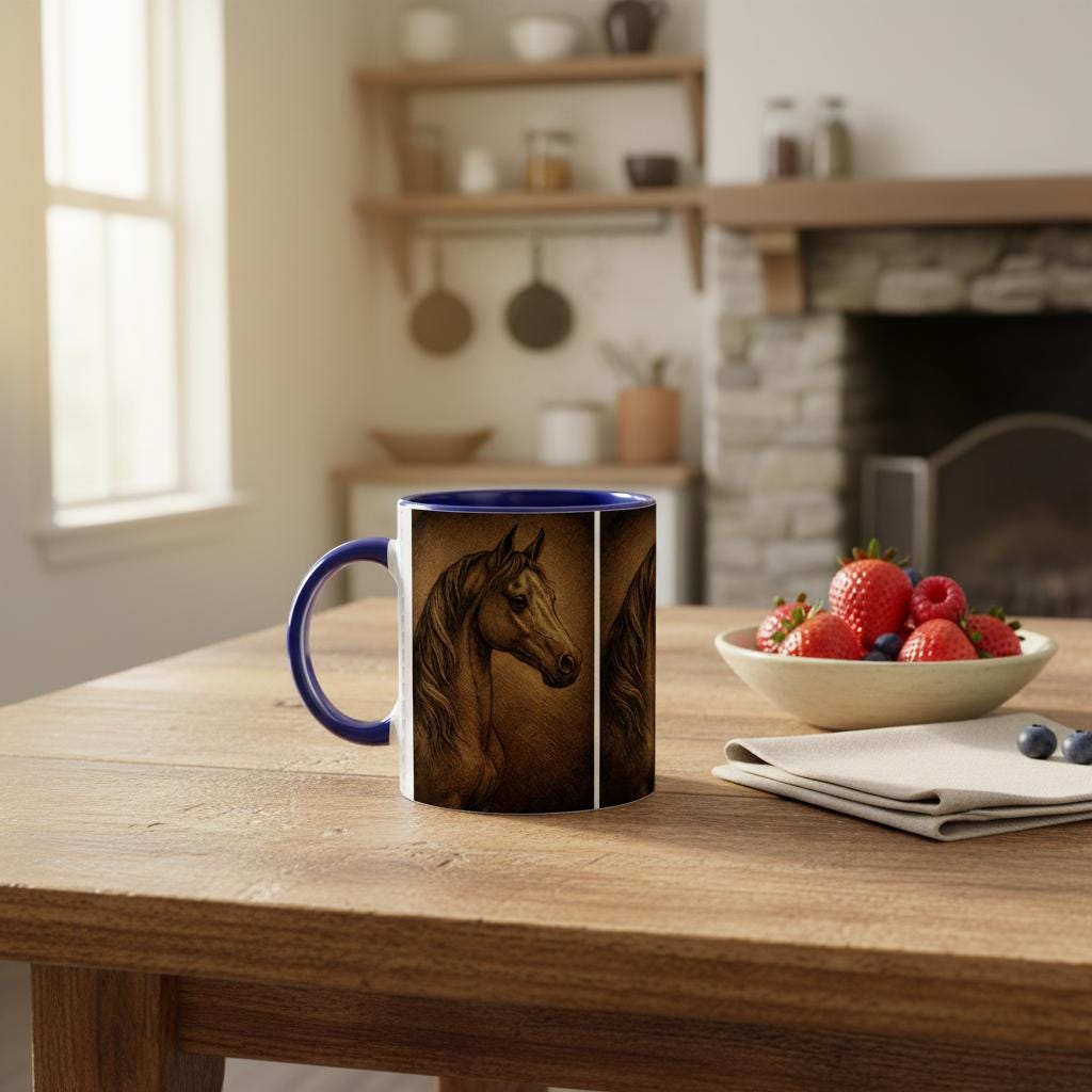 Golden Grace – Pferdeporträt Tasse | Geschenk für Pferdeliebhaber & Reiterinnen