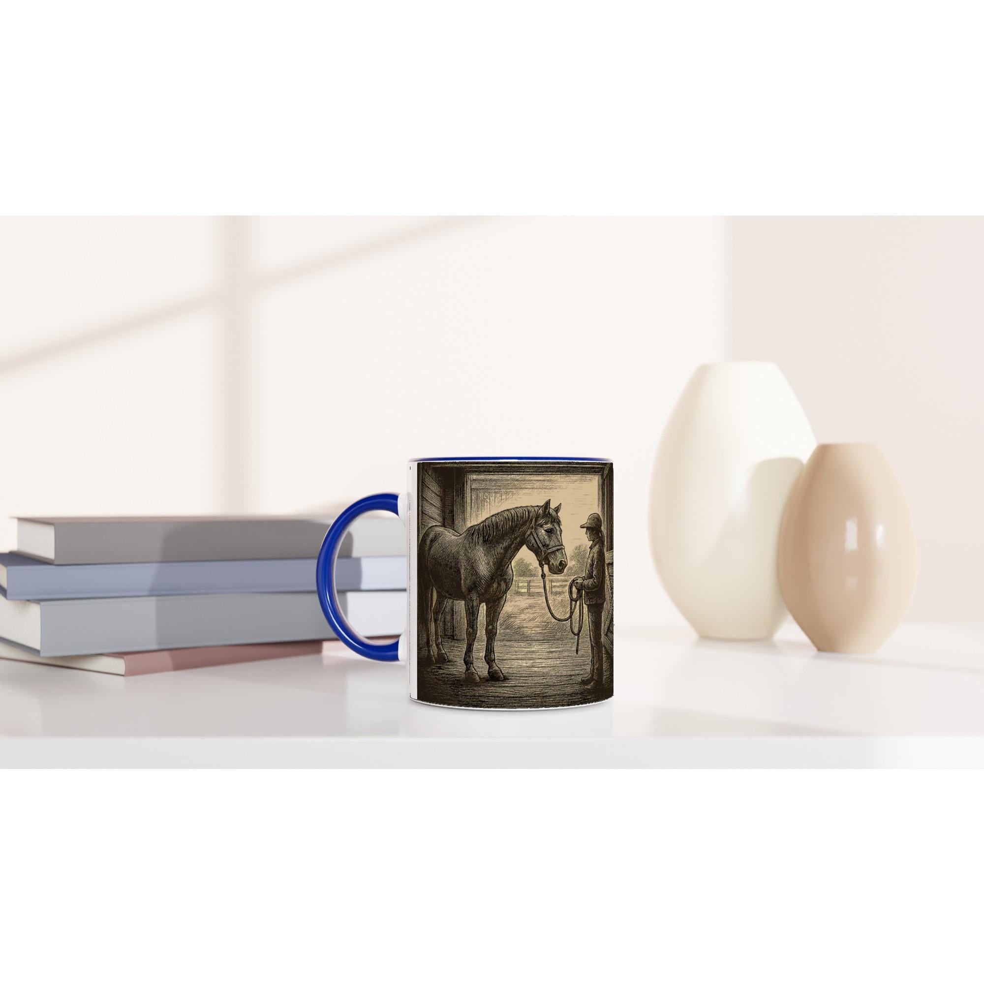 Stille Verbindung – Tasse mit Reiterin & Pferd, Stallmotiv, Geschenk für Pferdeliebhaberinnen