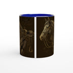 Western Tasse „Saddled & Steady“ – Cowboy Pferde Tasse, Ranch Horse Art, Geschenk für Westernreiter