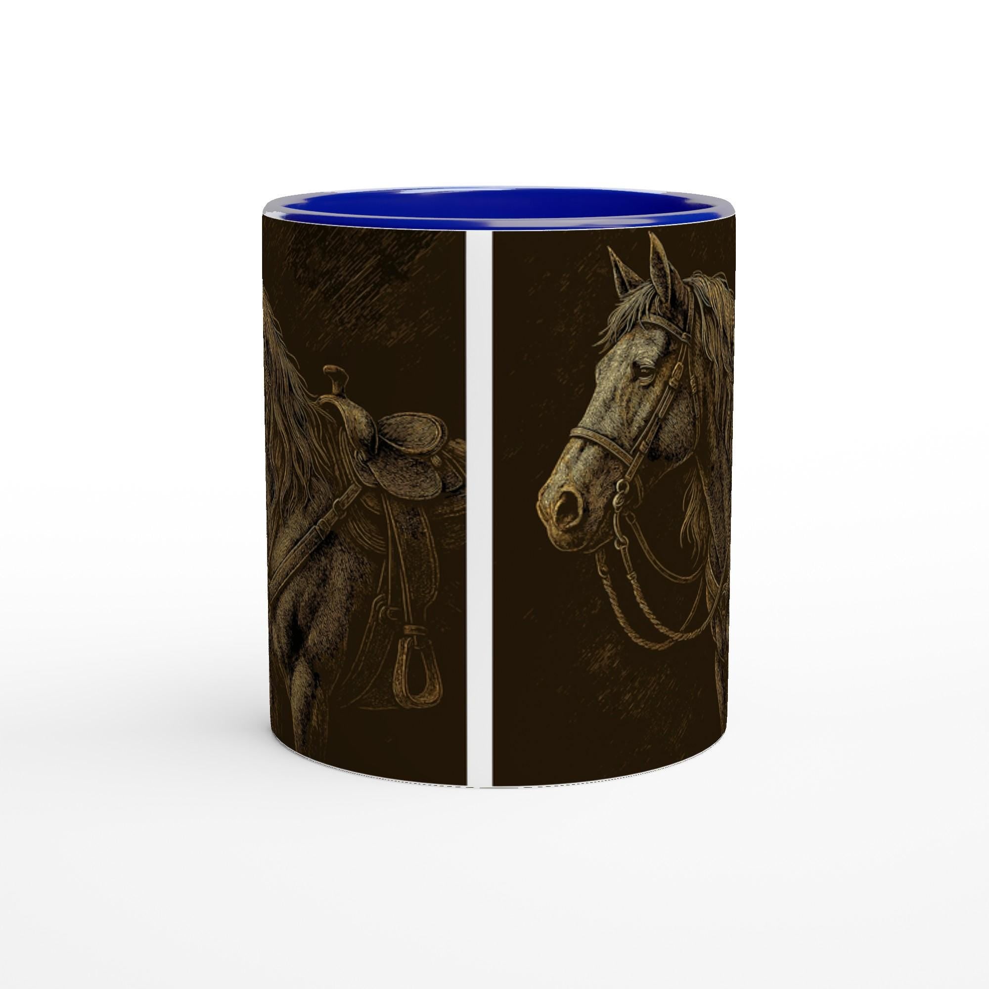 Western Tasse „Saddled & Steady“ – Cowboy Pferde Tasse, Ranch Horse Art, Geschenk für Westernreiter