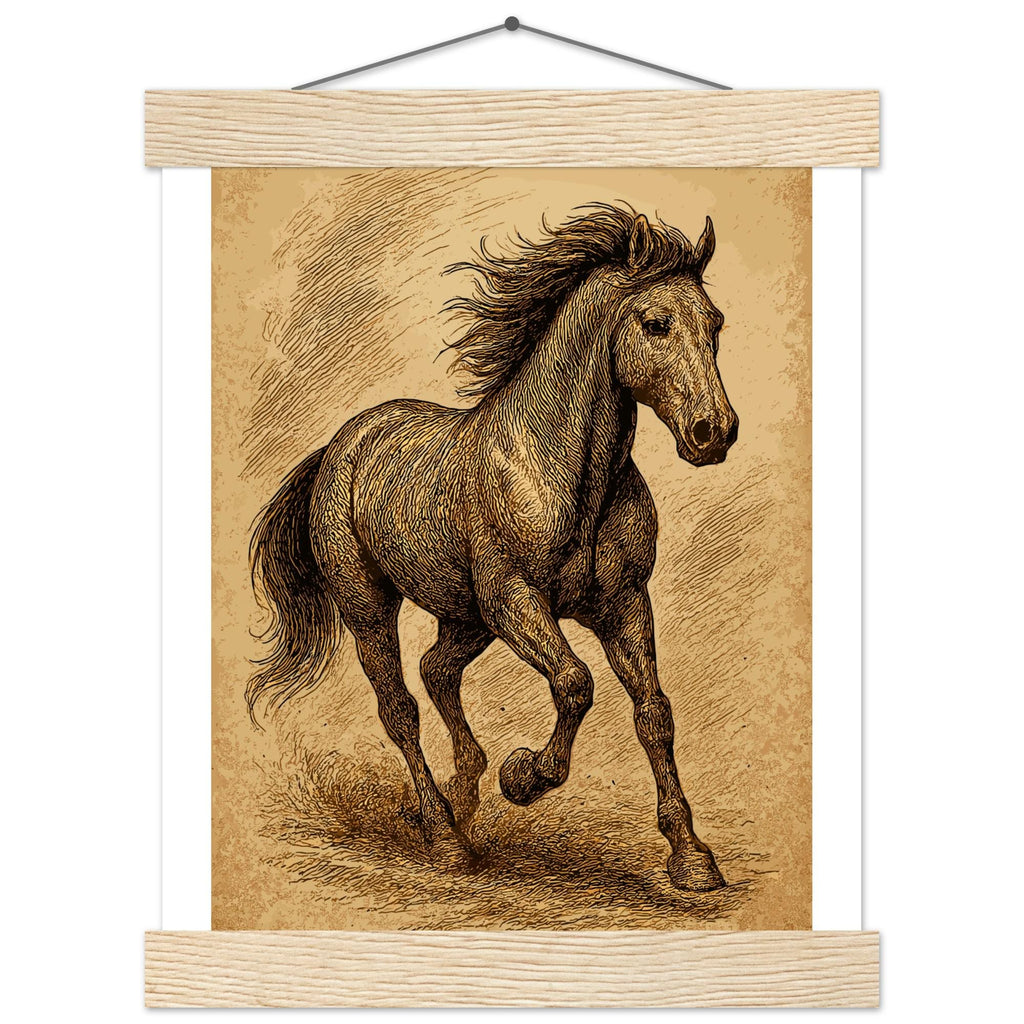 Ruhiger Begleiter – Stilvolles Hunde-Wandbild mit Holzleisten | Modernes Tierportrait für Zuhause