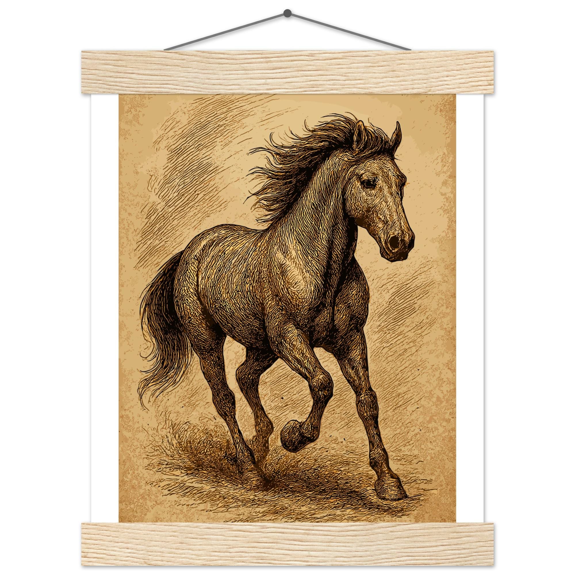 Ruhiger Begleiter – Stilvolles Hunde-Wandbild mit Holzleisten | Modernes Tierportrait für Zuhause