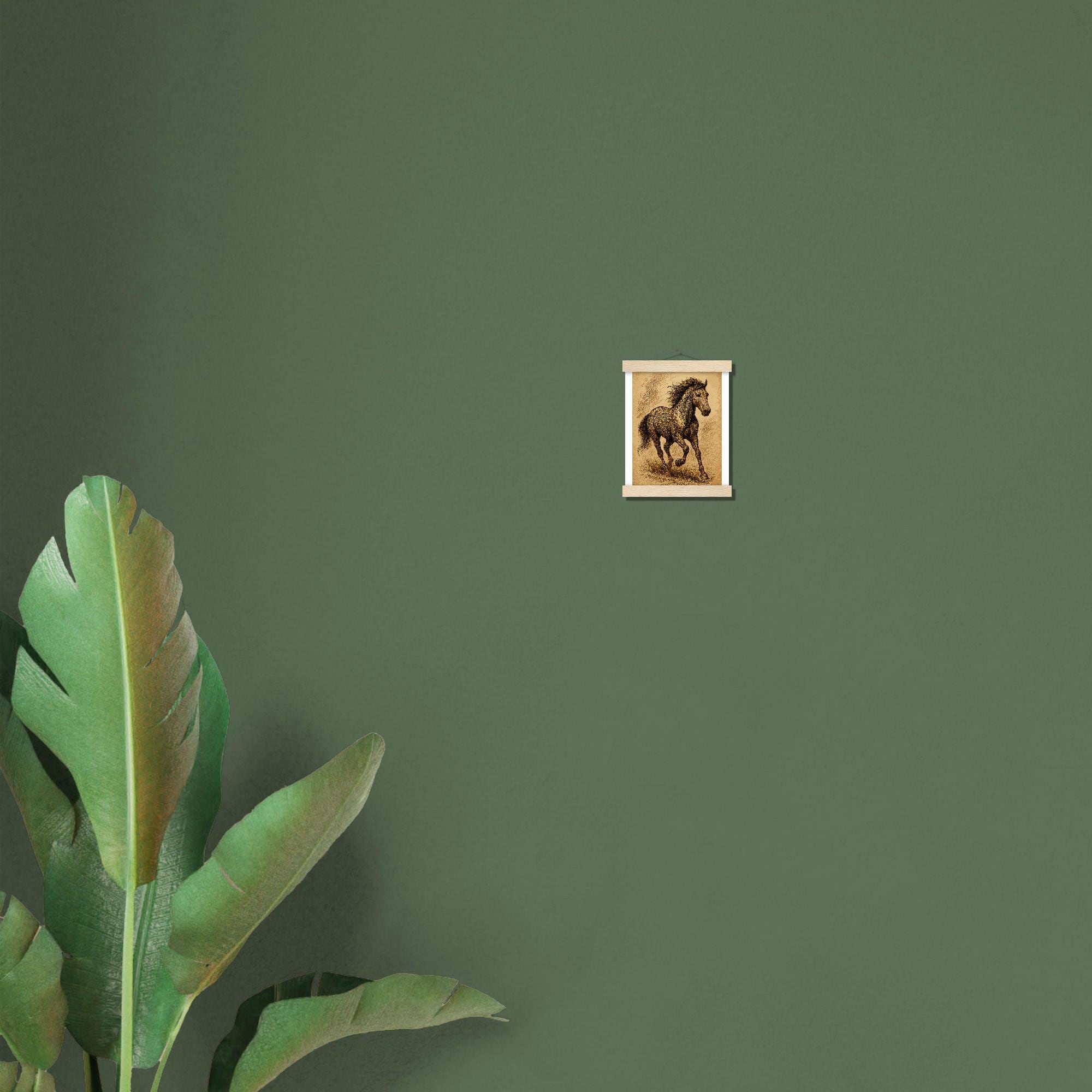 Ruhiger Begleiter – Stilvolles Hunde-Wandbild mit Holzleisten | Modernes Tierportrait für Zuhause