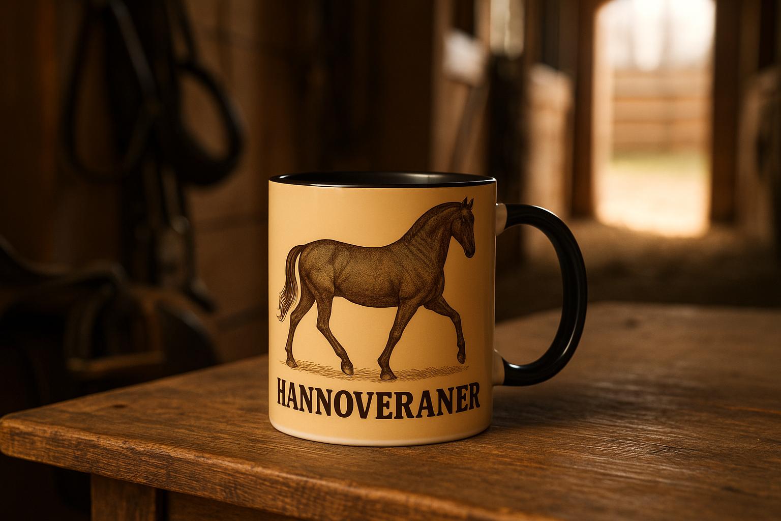 Hannoveraner Pferd Line Art – Hanoverian Horse Illustration für Pferdeliebhaber – Edles Warmblut Design