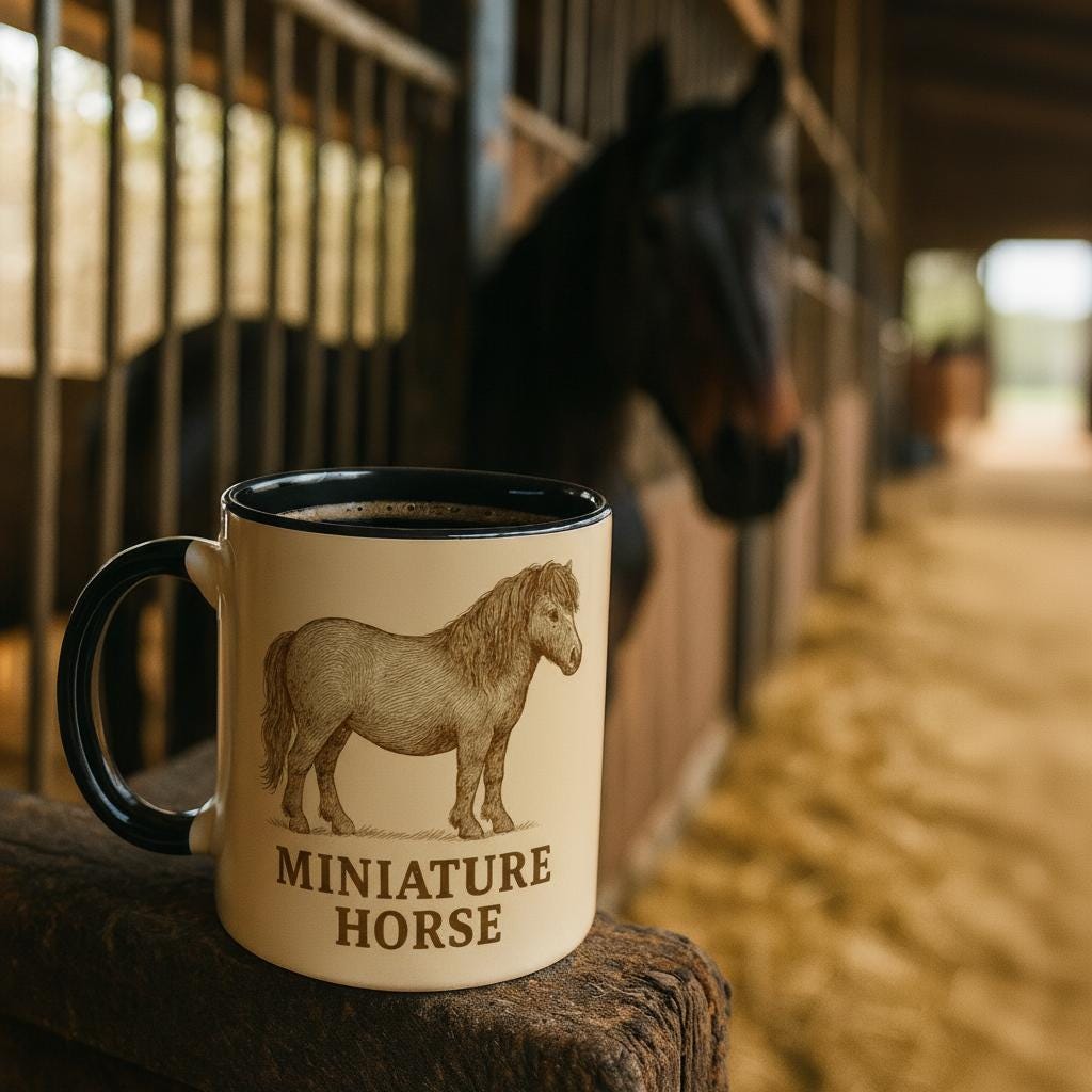 Miniature Horse – Zartes Miniaturpferd Motiv | Mini Horse Artwork | Liebevolle Pferde Illustration | Geschenk für Pferdeliebhaber