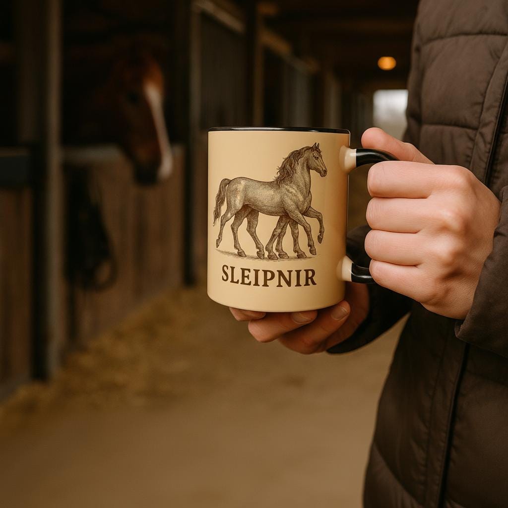 Sleipnir – Nordisches Mythologie Motiv | Odins Achtbeiniges Pferd | Viking & Norse Artwork | Mystische Pferde Illustration
