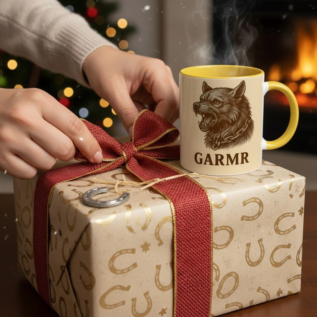 Garmr – Nordischer Unterweltwächter | Norse Mythology Artwork | Dunkles Wolf-Motiv | Mythologische Silhouette für Fantasyfans