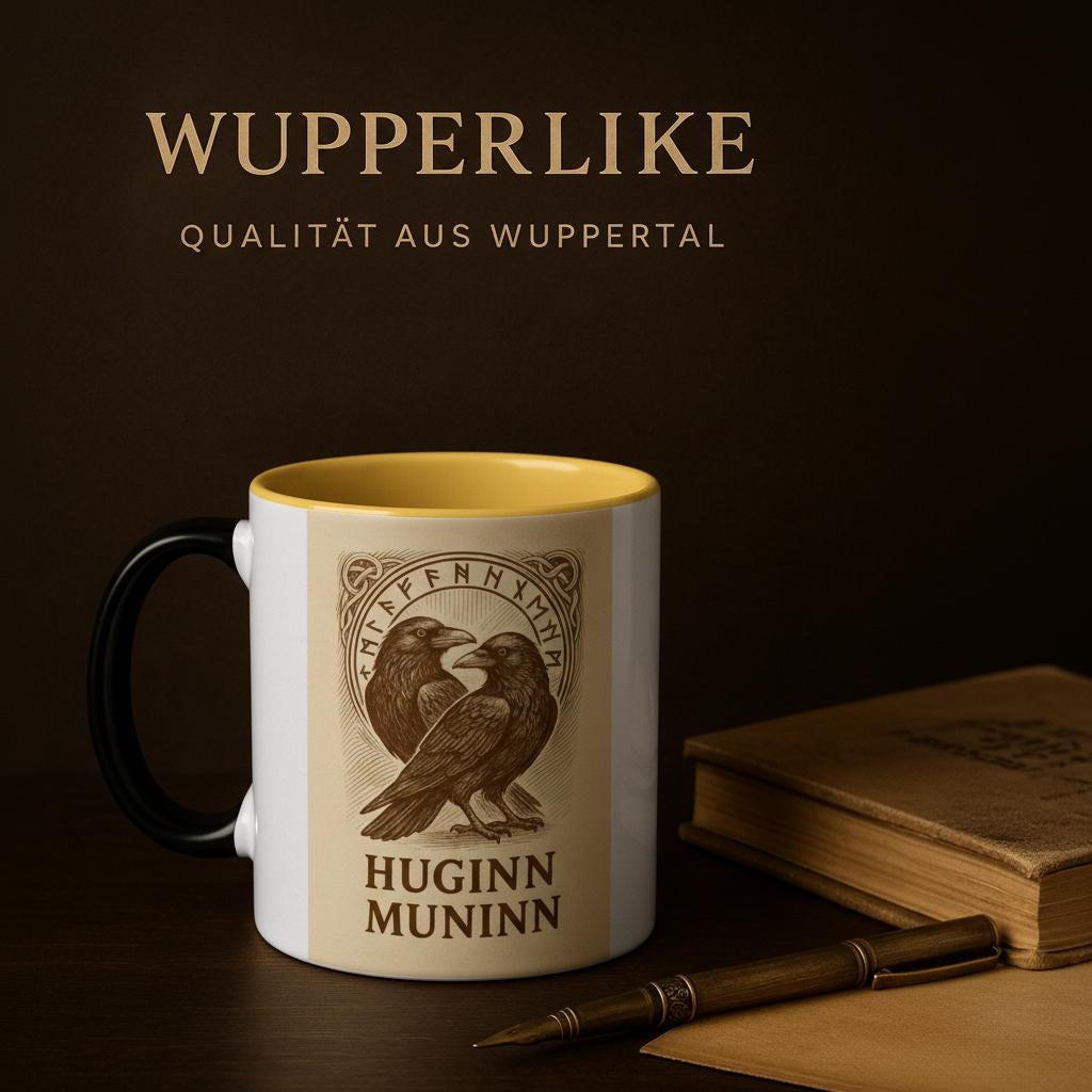 Huginn & Muninn – Odins Raben Motiv | Nordische Mythologie Illustration | Viking Raven Artwork | Mystische Silhouette