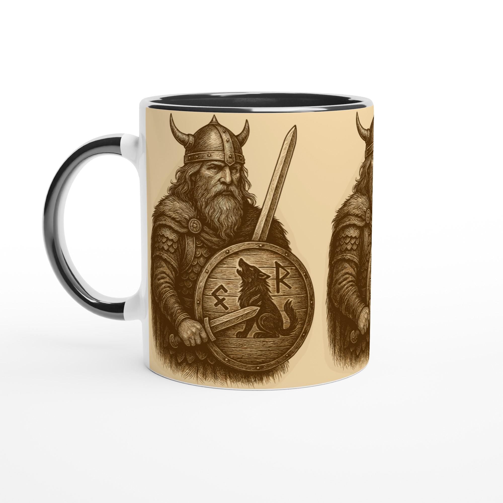 Krieger – Nordische Warrior Silhouette | Mythologische Kämpfer-Illustration | Minimalistisches Fantasy Artwork