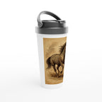 Edelstahl Thermobecher Pferd – 15 oz Travel Mug mit Deckel – Wiederverwendbarer Kaffeebecher Pferdeliebhaber Geschenk