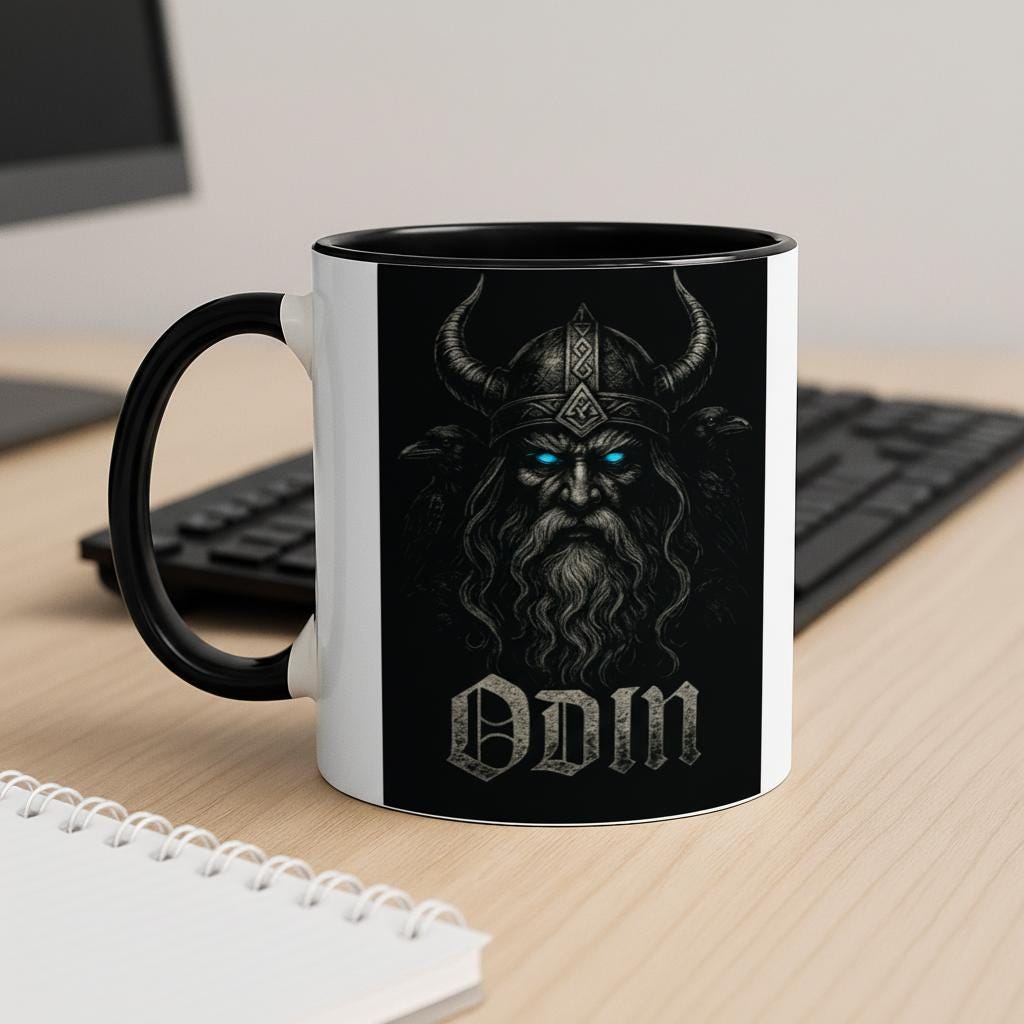 Odin – Nordische Mythologie Tasse | Viking Coffee Mug | Odin Artwork | Nordic God Design | Geschenk für Wikinger- und Asatru-Fans