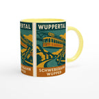 Wuppertal Schwebebahn Tasse – Retro Stadtmotiv an der Wupper | Vintage Travel Poster Mug | Geschenk für Wuppertal-Fans
