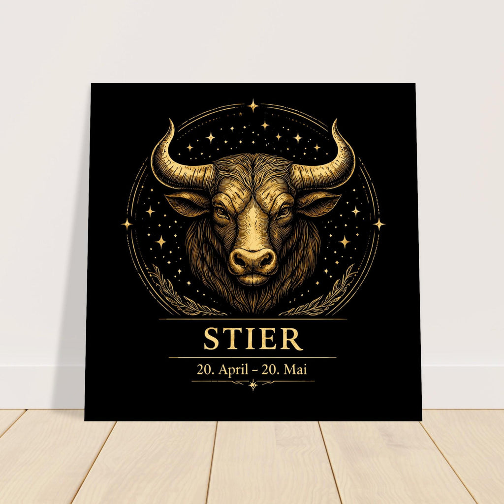 Sternzeichen Stier Wandbild – Zodiac Wall Art für Frauen – Astrologie Kunstdruck – Stier Poster Schwarz Gold – Sternzeichen Geschenk