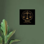 Sternzeichen Waage Wandbild Fine Art Zodiac Wall Art für Frauen – Astrologie Kunstdruck – Waage Poster Schwarz Gold – Sternzeichen Geschenk