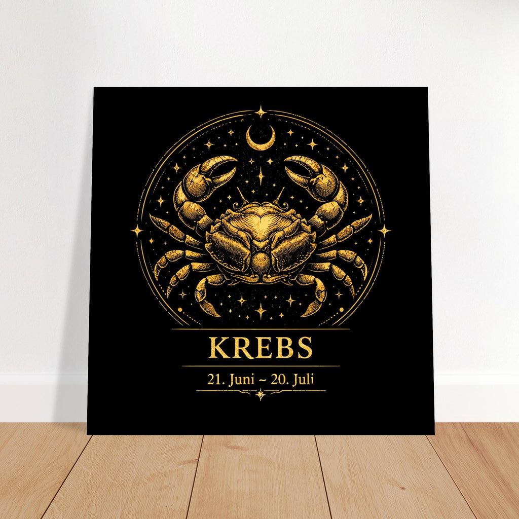 Sternzeichen Krebs Wandbild Fine Art Zodiac Wall Art für Frauen – Astrologie Kunstdruck – Krebs Poster Schwarz Gold – Sternzeichen Geschenk