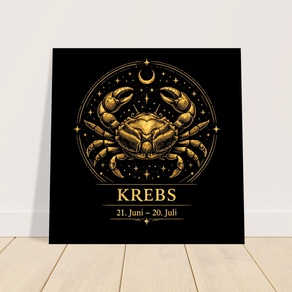 Sternzeichen Krebs Wandbild Fine Art Zodiac Wall Art für Frauen – Astrologie Kunstdruck – Krebs Poster Schwarz Gold – Sternzeichen Geschenk