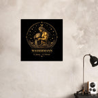 Sternzeichen Wassermann Wandbild – Fine Art Zodiac Wall Art – Astrologie Kunstdruck – Wassermann Poster Schwarz Gold – Sternzeichen Geschenk