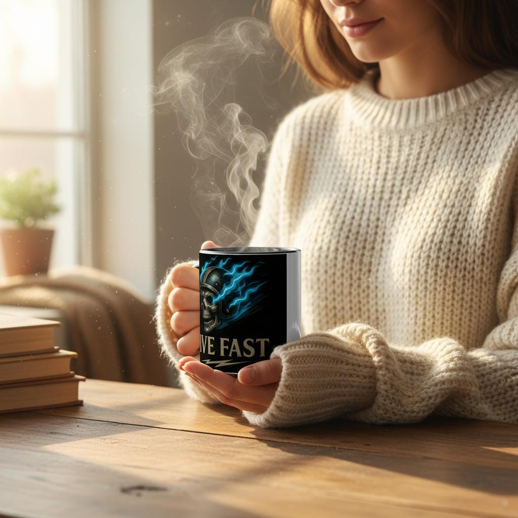 LIVE FAST – Bold Graphic Statement Design | Rebellisches Motiv für Fans von Speed, Freiheit & Urban Culture | Beidseitiger Druck