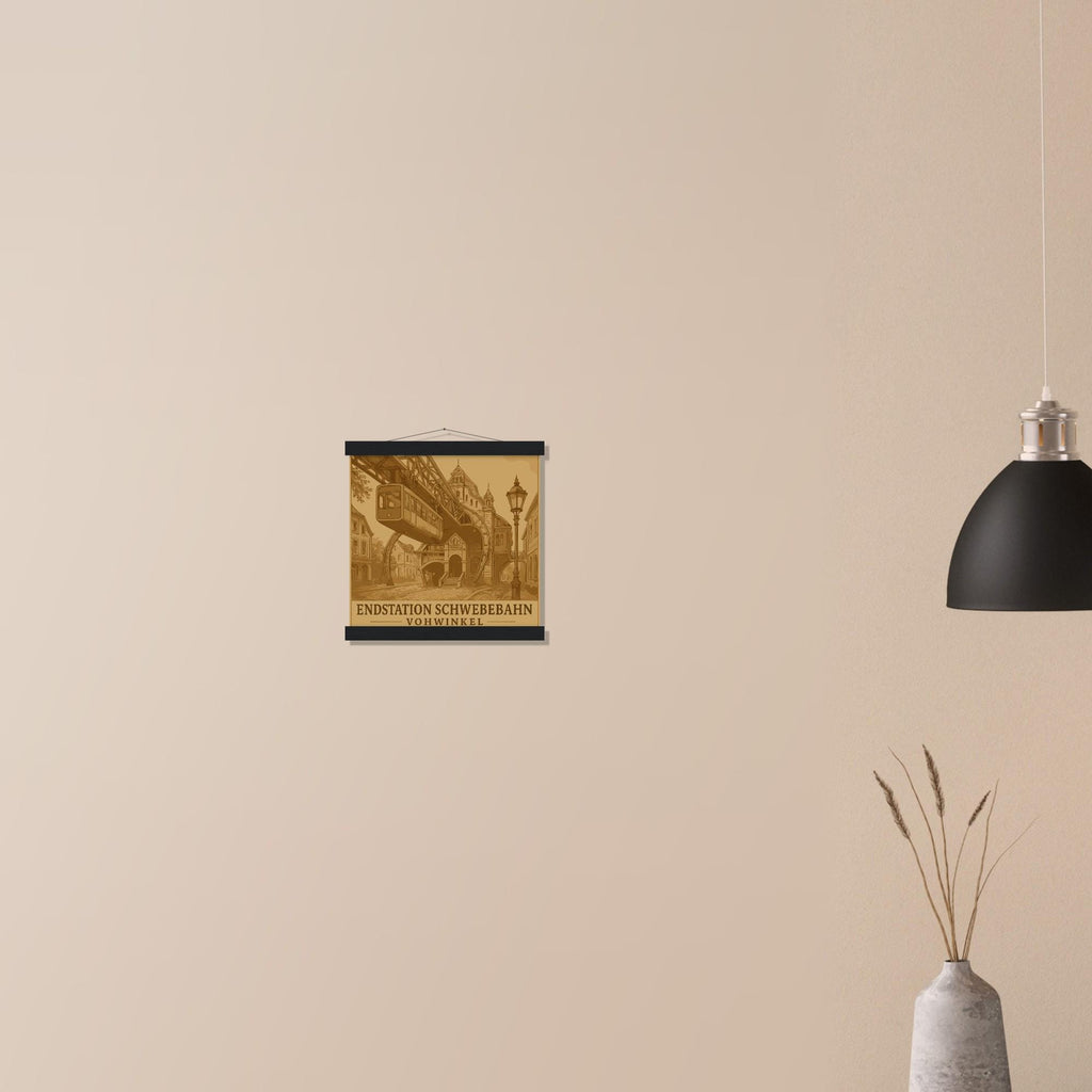 Wuppertal Schwebebahn Wandbild – Endstation Vohwinkel Poster mit Holzaufhängung – Wuppertal Andenken – Schwebebahn Geschenk