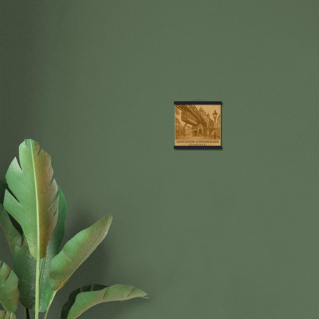 Wuppertal Schwebebahn Wandbild – Endstation Vohwinkel Poster mit Holzaufhängung – Wuppertal Andenken – Schwebebahn Geschenk