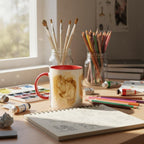 Mädchen und Pferd – Zarte Pferdeliebe Illustration auf Keramiktasse | Geschenk für Reiterinnen & Pferdefans