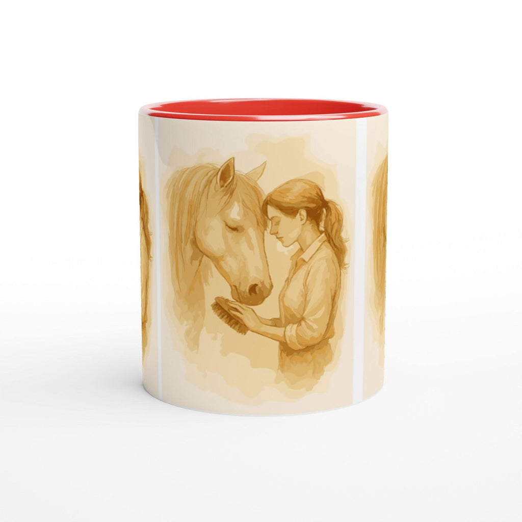 Mädchen und Pferd – Zarte Pferdeliebe Illustration auf Keramiktasse | Geschenk für Reiterinnen & Pferdefans