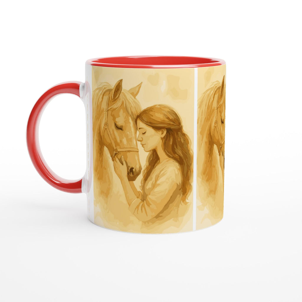 Herzensmoment – Mädchen und Pferd Motiv | Warmes Pferdekunst-Design auf Keramiktasse | Geschenk für Reiterinnen & Pferdefans