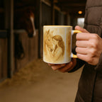Herzensmoment – Mädchen und Pferd Motiv | Warmes Pferdekunst-Design auf Keramiktasse | Geschenk für Reiterinnen & Pferdefans
