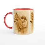 Verbunden im Training – Reiterin & Pferd Aquarell | Pferdeliebhaber Geschenk | Warmes Reitsport-Motiv