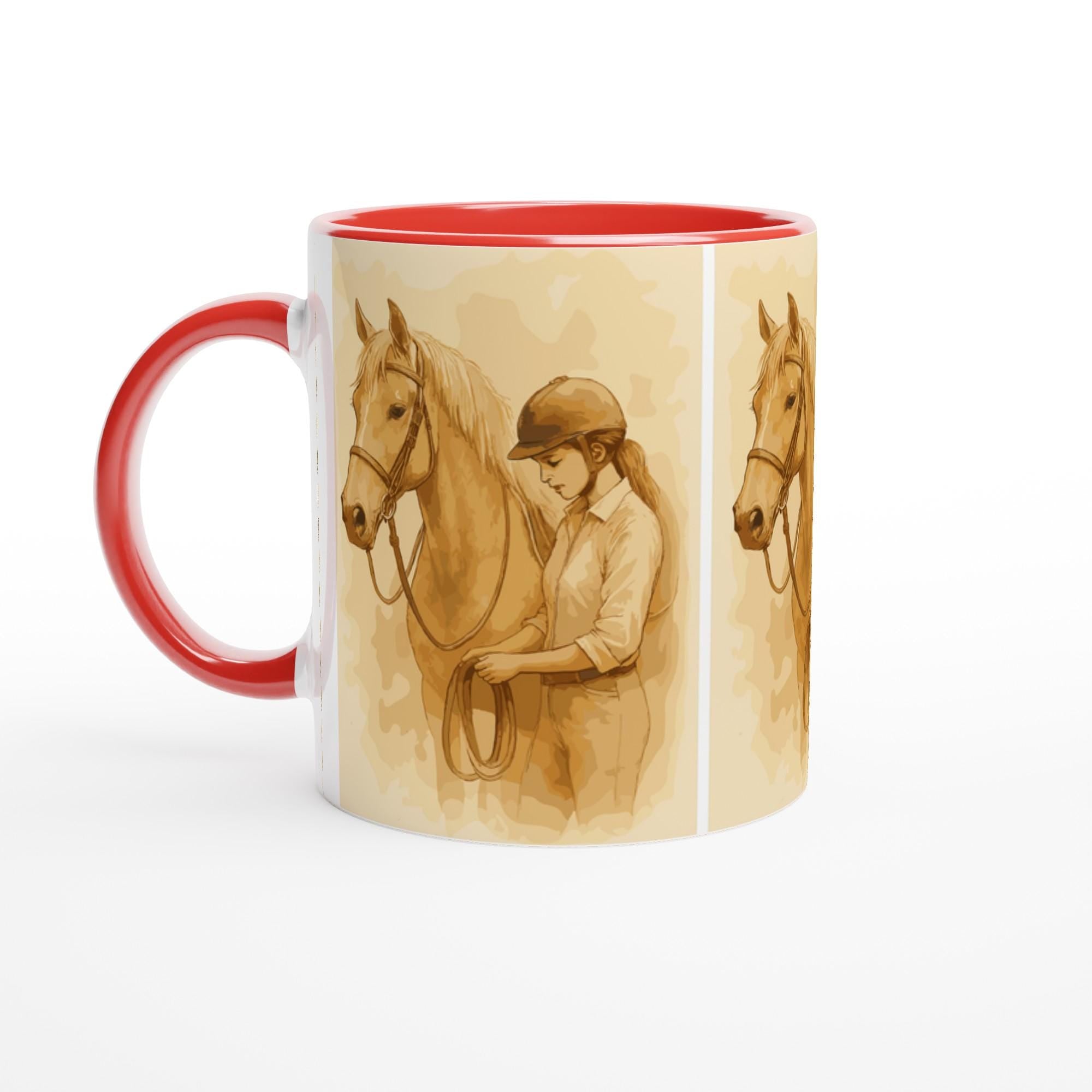 Verbunden im Training – Reiterin & Pferd Aquarell | Pferdeliebhaber Geschenk | Warmes Reitsport-Motiv