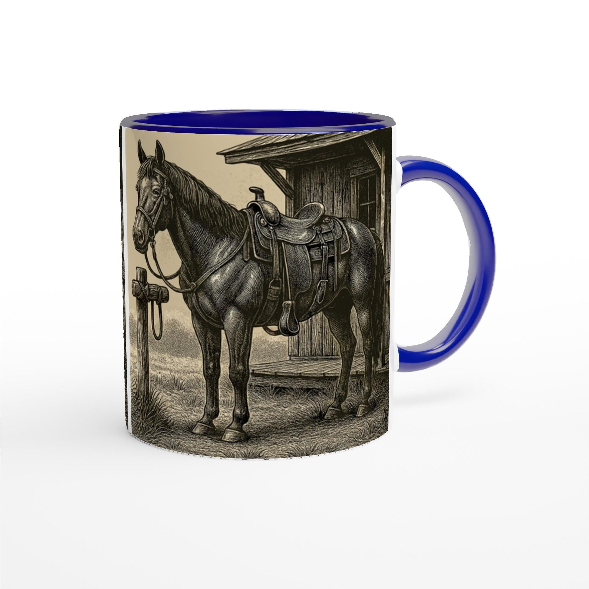Saddlebreak Moment – Westernpferd Tasse • Vintage Horse Mug • Geschenk für Westernreiter • Ranch Cowboy Decor • Sattel