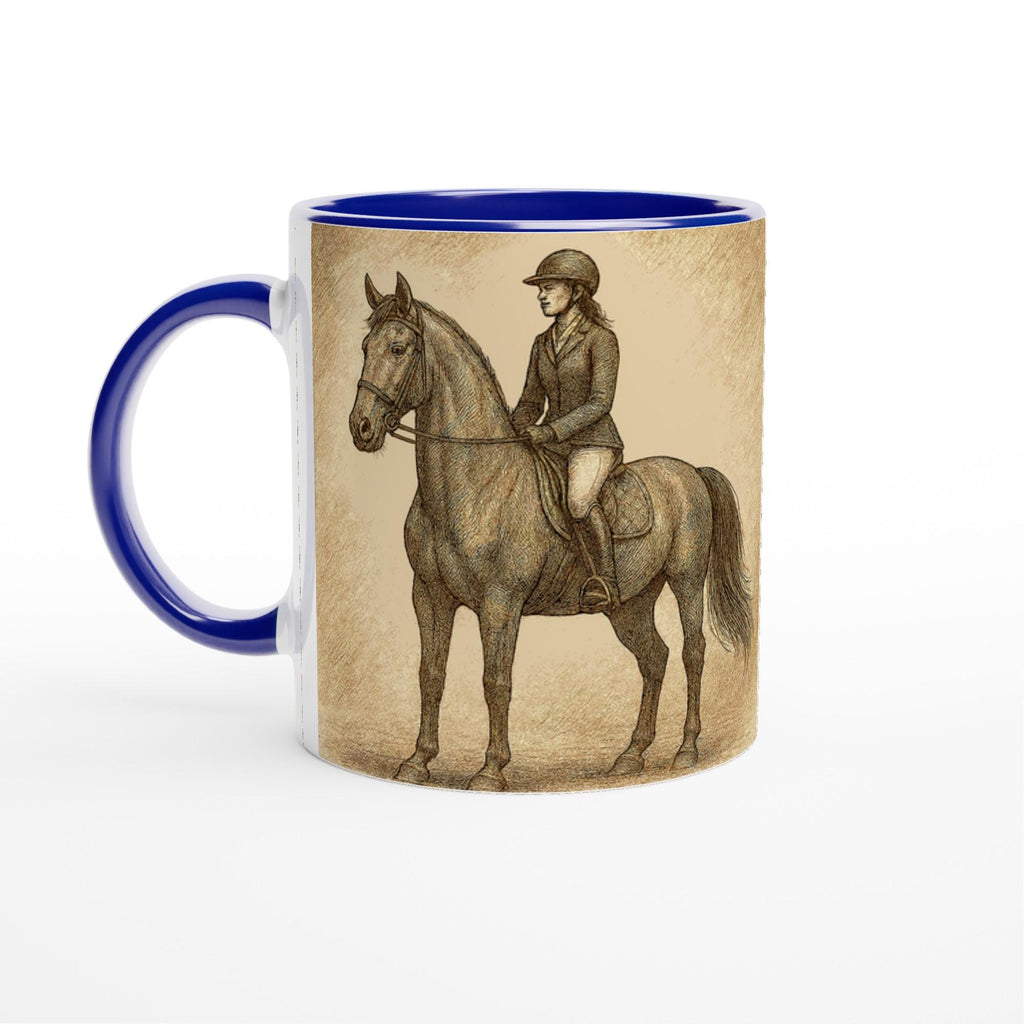 Elegante Reiterin – Klassische Pferdetasse für Reiter & Pferdeliebhaber – Vintage Equestrian Mug