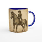 Elegante Reiterin – Klassische Pferdetasse für Reiter & Pferdeliebhaber – Vintage Equestrian Mug