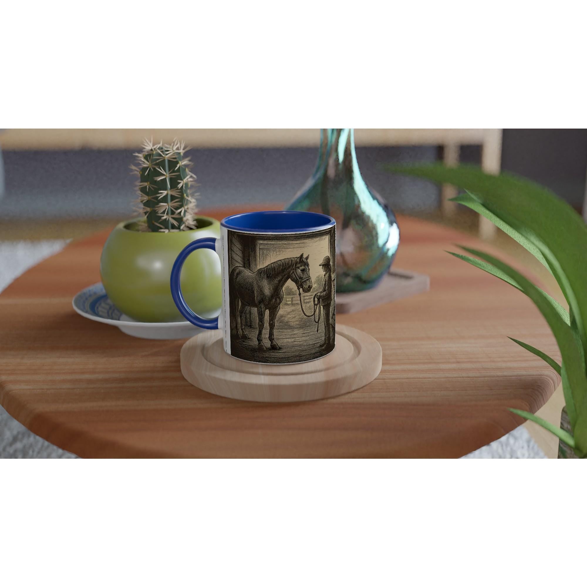 Stille Verbindung – Tasse mit Reiterin & Pferd, Stallmotiv, Geschenk für Pferdeliebhaberinnen