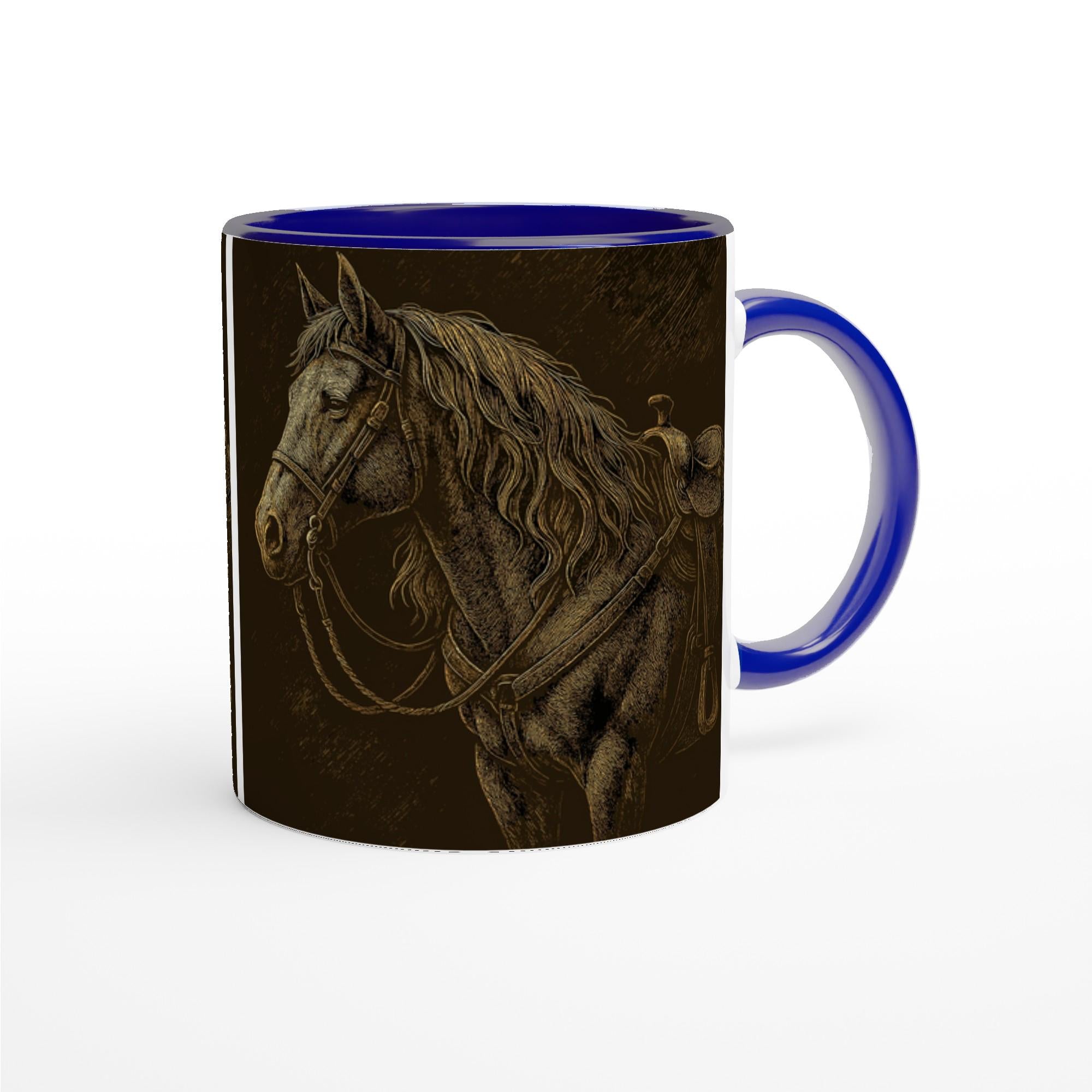 Western Tasse „Saddled & Steady“ – Cowboy Pferde Tasse, Ranch Horse Art, Geschenk für Westernreiter