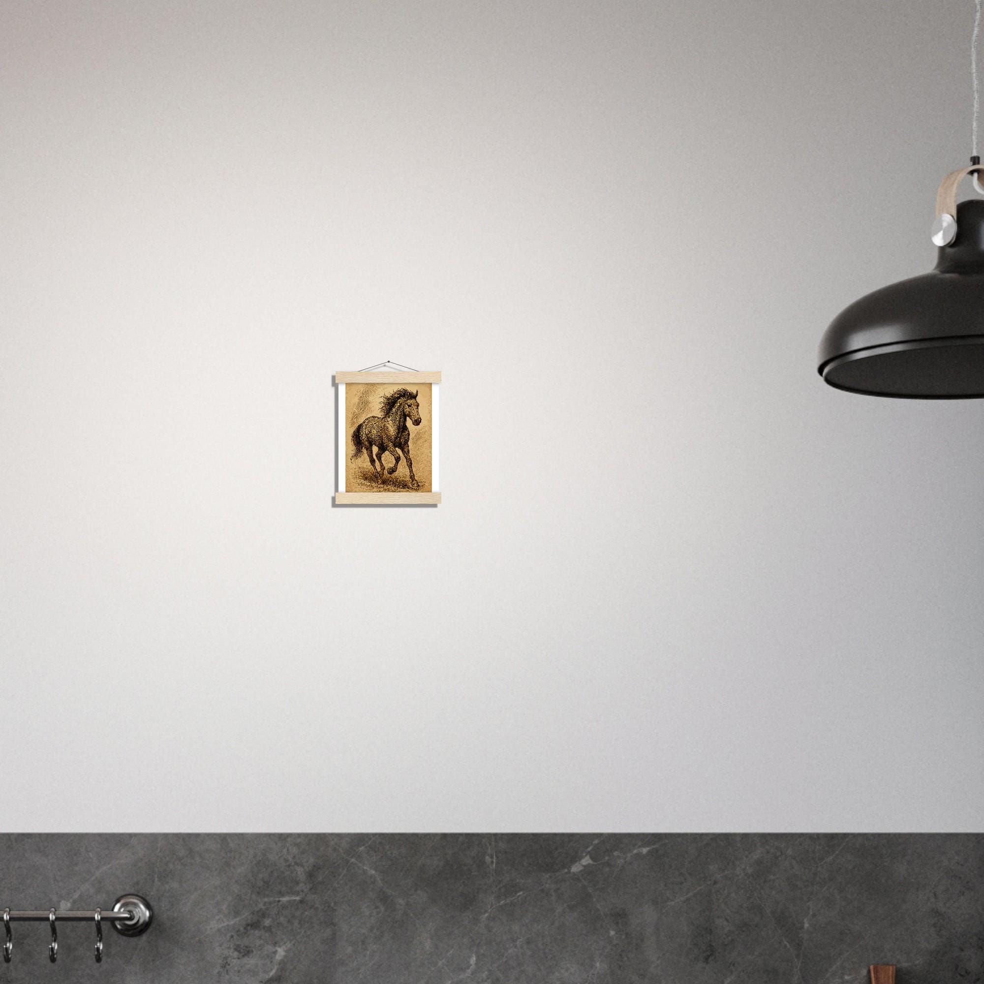 Ruhiger Begleiter – Stilvolles Hunde-Wandbild mit Holzleisten | Modernes Tierportrait für Zuhause