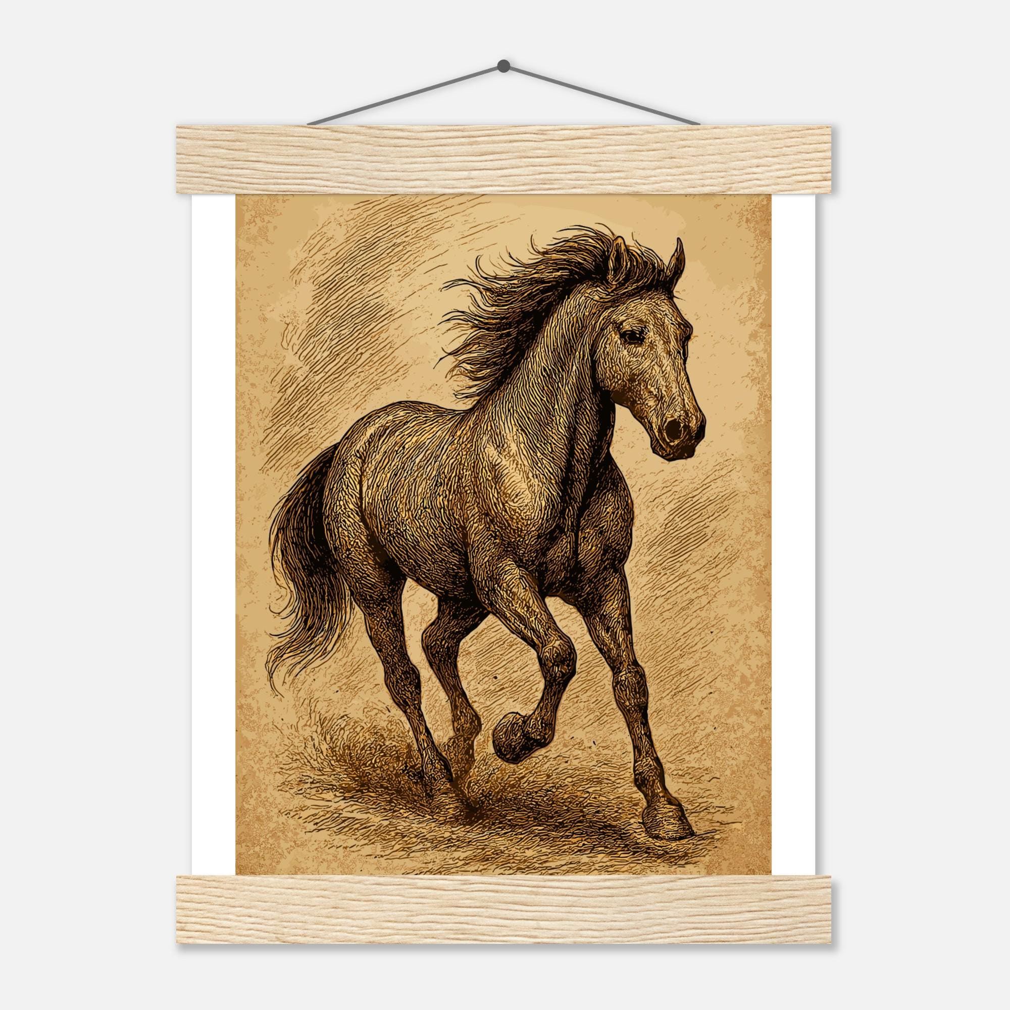 Ruhiger Begleiter – Stilvolles Hunde-Wandbild mit Holzleisten | Modernes Tierportrait für Zuhause