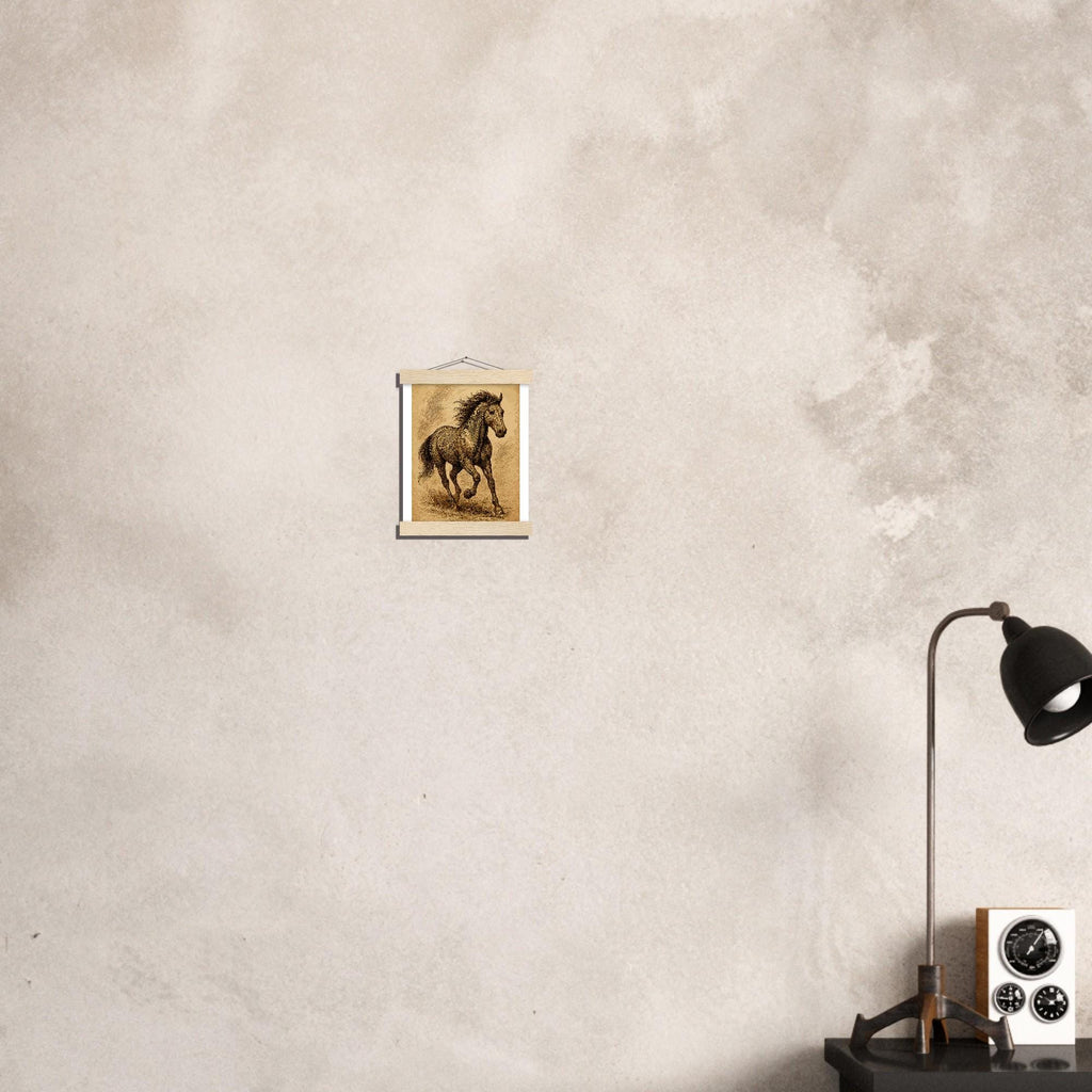 Ruhiger Begleiter – Stilvolles Hunde-Wandbild mit Holzleisten | Modernes Tierportrait für Zuhause