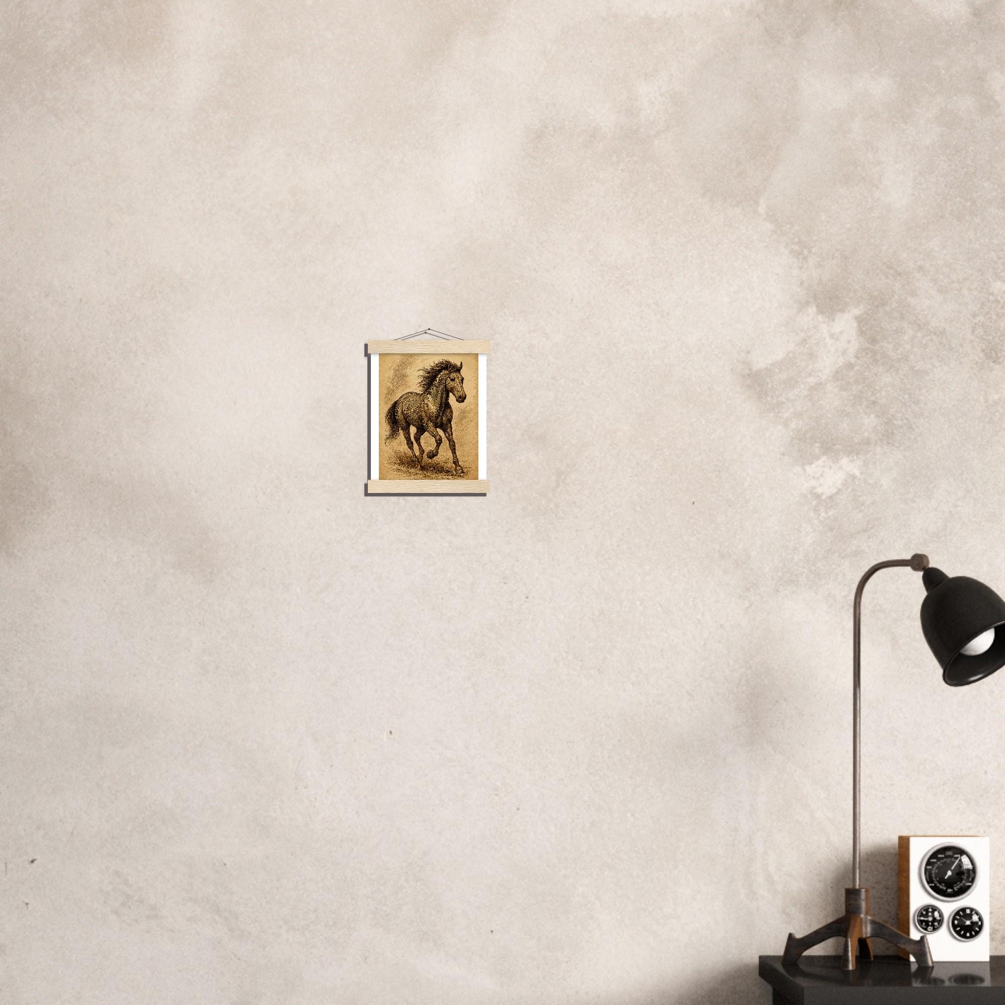 Ruhiger Begleiter – Stilvolles Hunde-Wandbild mit Holzleisten | Modernes Tierportrait für Zuhause