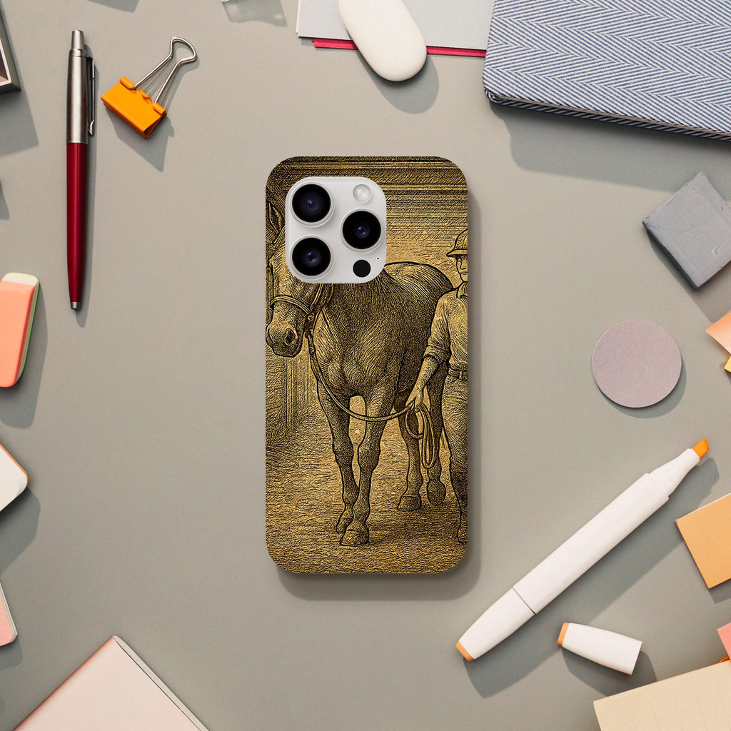 Hochwertige stoßfeste Handyhülle mit elegantem Pferdemotiv. Perfekt für Reiterinnen, Pferdefans und als Geschenk.