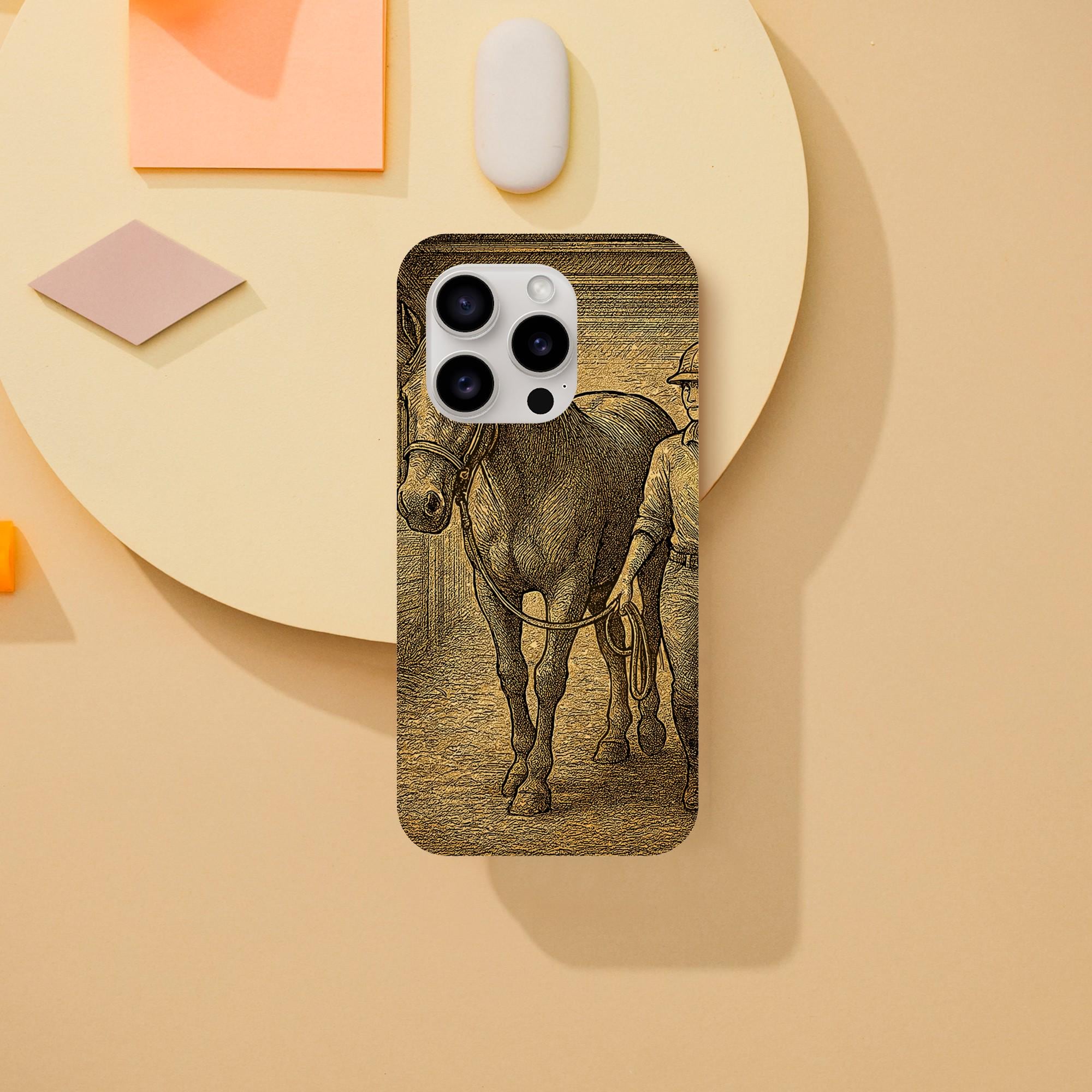 Hochwertige stoßfeste Handyhülle mit elegantem Pferdemotiv. Perfekt für Reiterinnen, Pferdefans und als Geschenk.