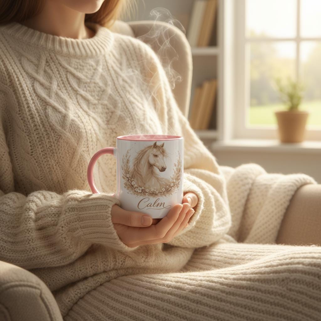 Pferde Tasse „Balance“ – Ruhiges Tiermotiv mit Bedeutung | Geschenk für Pferdeliebhaberinnen