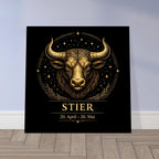 Sternzeichen Stier Wandbild – Zodiac Wall Art für Frauen – Astrologie Kunstdruck – Stier Poster Schwarz Gold – Sternzeichen Geschenk