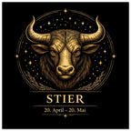 Sternzeichen Stier Wandbild – Zodiac Wall Art für Frauen – Astrologie Kunstdruck – Stier Poster Schwarz Gold – Sternzeichen Geschenk