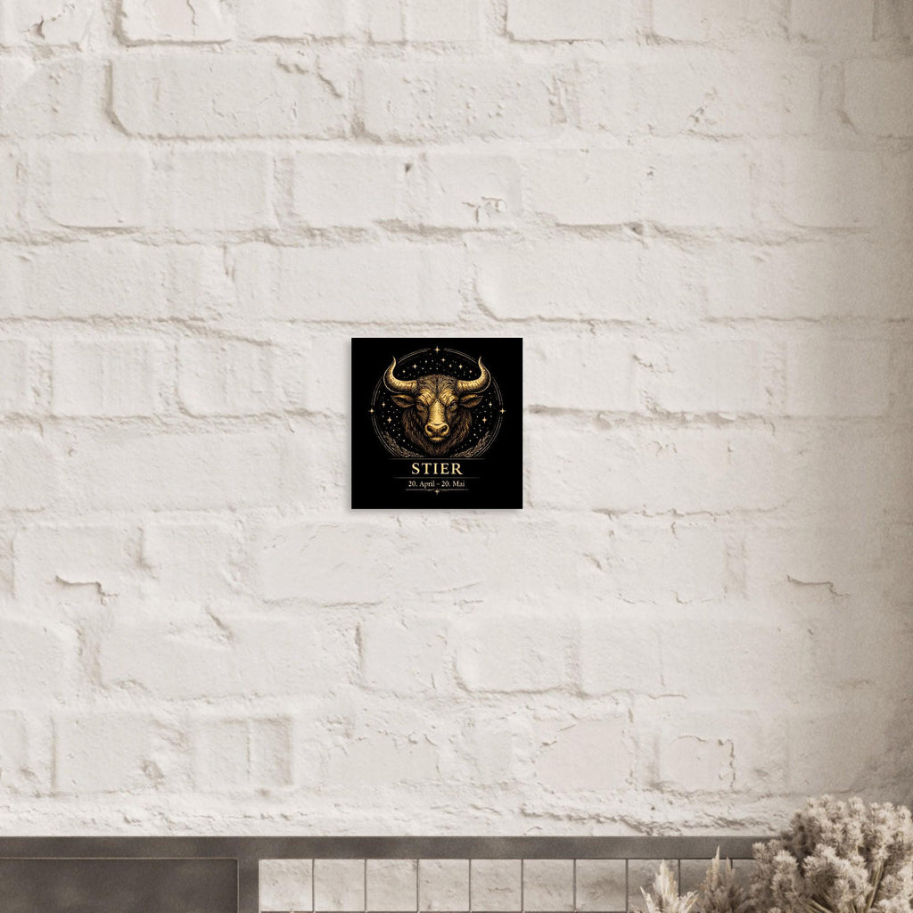 Sternzeichen Stier Wandbild – Zodiac Wall Art für Frauen – Astrologie Kunstdruck – Stier Poster Schwarz Gold – Sternzeichen Geschenk